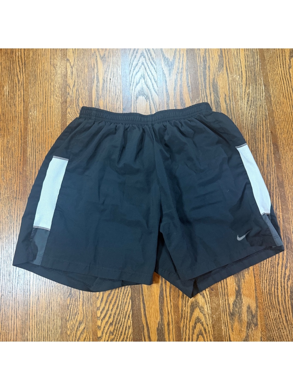 Nike Men's Dri-FIT Running Shorts Black Mesh Side Panel Built-in Liner Size S